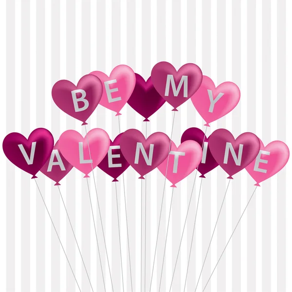 Cartão de balão vermelho 'Be My Valentine' em formato vetorial . — Vetor de Stock