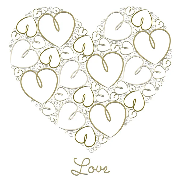 Fuchsia mão coração desenhado de cartão de corações em formato de vetor . —  Vetores de Stock