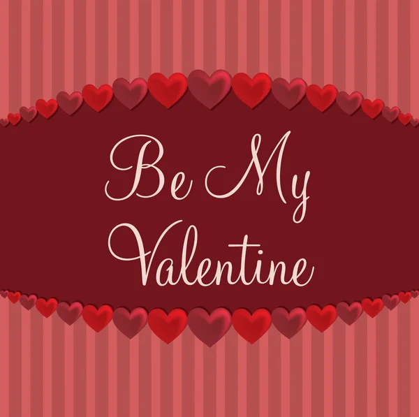 Älska hjärtat "vara my valentine" kort i vektorformat. — Stock vektor