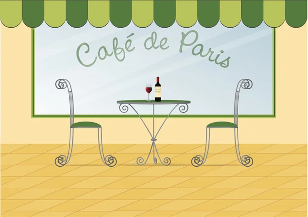 Vektorbild av en parisisk gata café. — Stock vektor