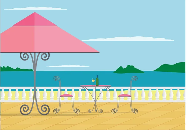 En vektorbild av stranden café — Stock vektor