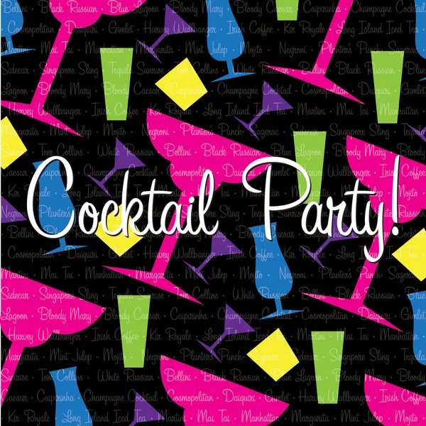 Cocktail lumineux Carte d'invitation au format vectoriel . — Image vectorielle