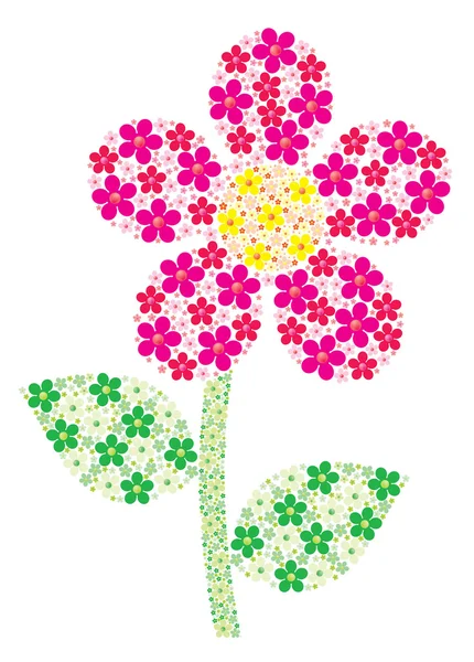 Mosaik-Gänseblümchen aus kleinen Gänseblümchen im Vektorformat. — Stockvektor