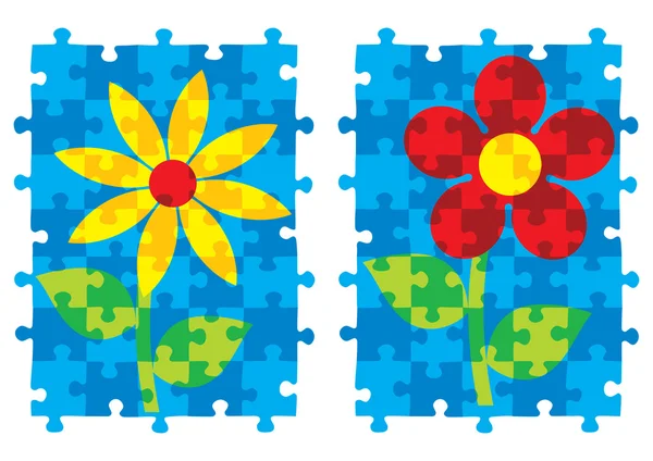 Daisy puzzle vecteur . — Image vectorielle