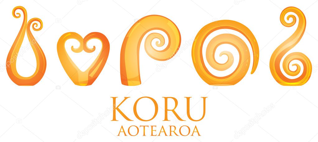 A set of glass Maori Koru curl ornaments.