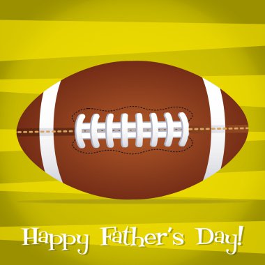 Bright Rugby ball Happy Father's Day card in vector format. vector