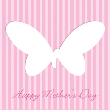 pembe anneler günü çizgili kelebek Vektör formatında kartı kesmek.