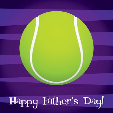 Bright tennis ball Happy Father's Day card in vector format. clipart