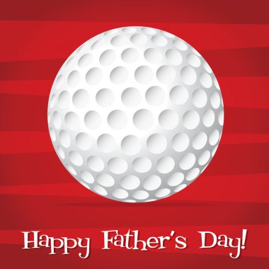 Bright golf ball Happy Father's Day card in vector format. clipart