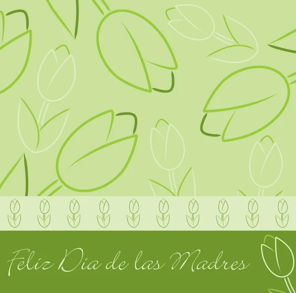 Limão verde "Feliz Dia das Mães" cartão tulipa em formato vetorial . —  Vetores de Stock