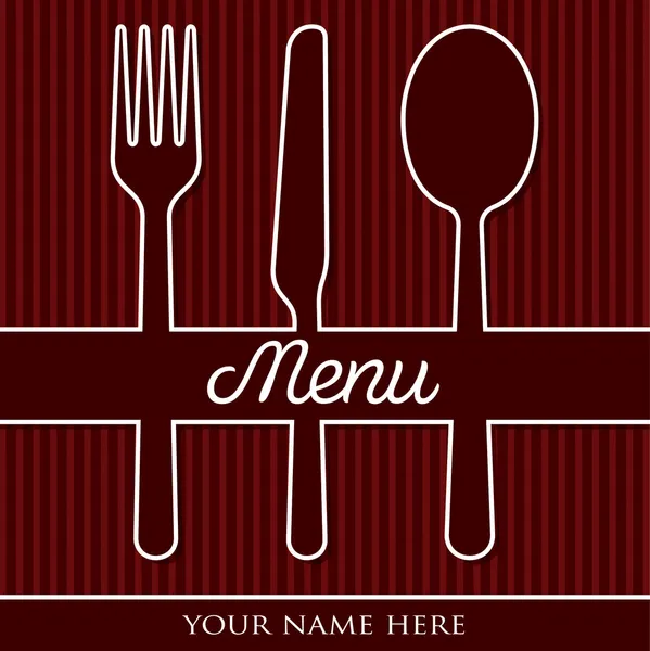 Cutlery theme paper cut out menu in vector format. — Stock Vector
