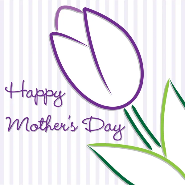 Feliz Dia das Mães cartão tulipa em formato vetorial . — Vetor de Stock