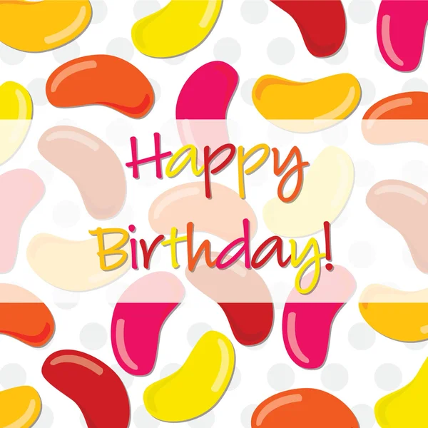 Jelly bean Happy Birthday card in vector format. — Stock Vector