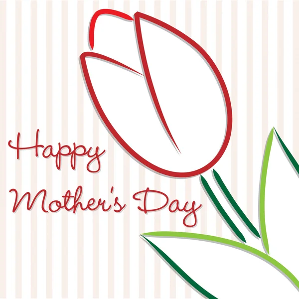 Bonne carte tulipe fête des mères au format vectoriel . — Image vectorielle