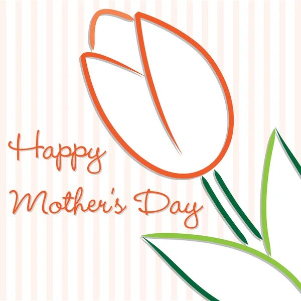 Tarjeta de tulipán Happy Mother 's Day en formato vectorial . — Archivo Imágenes Vectoriales