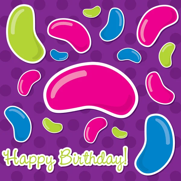 Jelly bean gelukkige verjaardagskaart in vector-formaat. — Stockvector