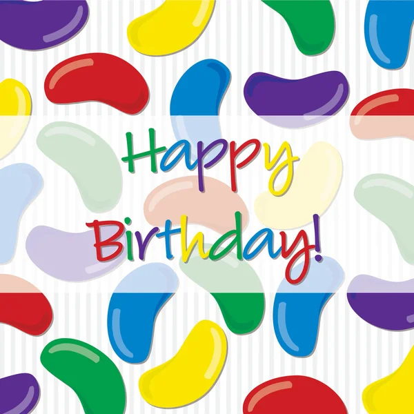 Jelly bean Happy Birthday card in vector format. — Stock Vector