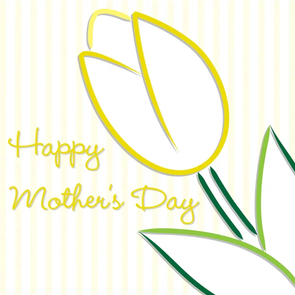 Feliz Dia das Mães cartão tulipa em formato vetorial . — Vetor de Stock