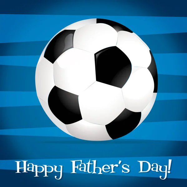 Bright football ball Happy Father's Day card in vector format. — Stock Vector