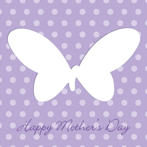 淡紫色的母亲一天的波尔卡圆点蝴蝶剪出卡在矢量格式. — 图库矢量图片