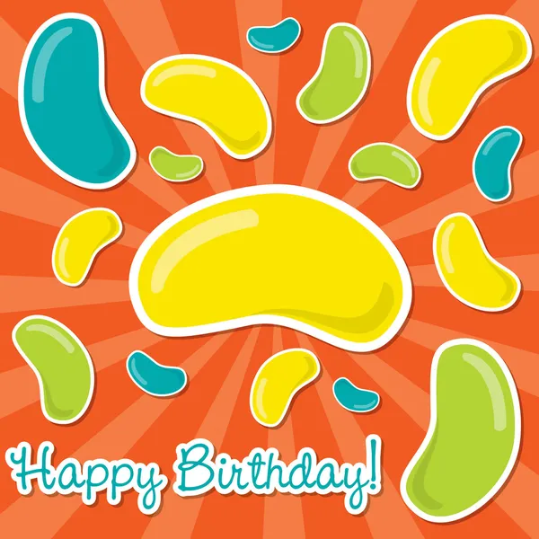 Buon compleanno gelatina di fagioli carta adesiva in formato vettoriale . — Vettoriale Stock