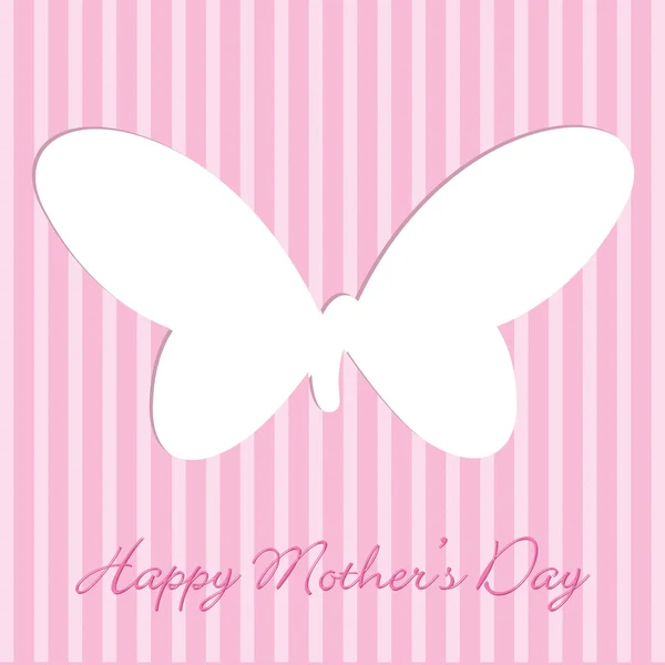 Pembe anneler günü çizgili kelebek Vektör formatında kartı kesmek. — Stok Vektör