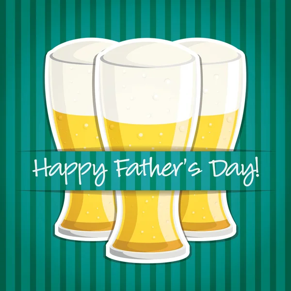 "Happy Father's Day" beer card in vector format. — Stock Vector