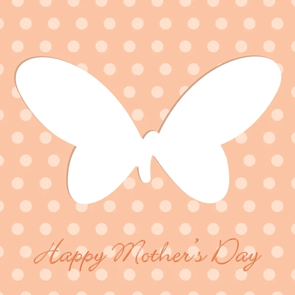 Creame Mother's Day polka dot butterfly cut out card in vector format. — Stock Vector