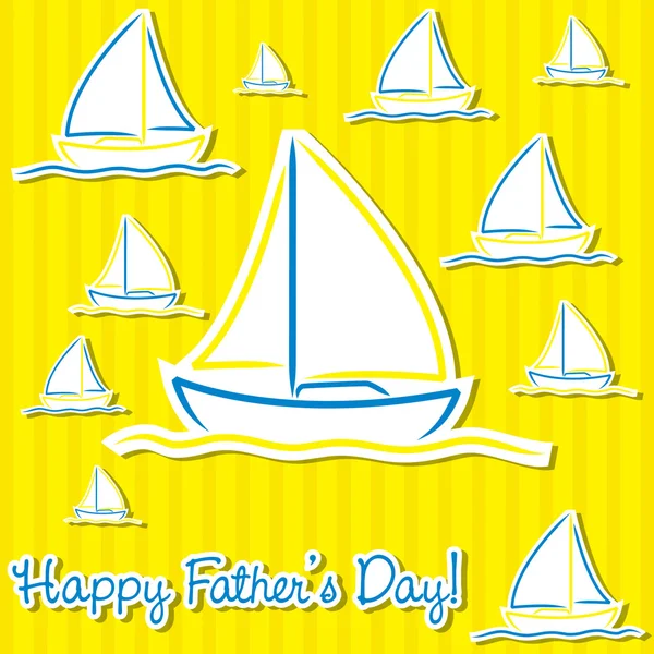 stock vector Bright Father's Day sailing boat cards in vector format.