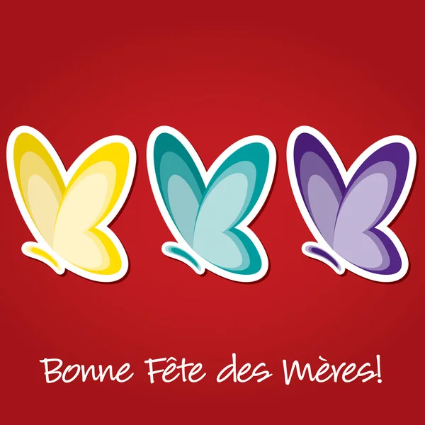 Schmetterling "Happy Mother 's Day" Aufkleberkarte im Vektorformat. — Stockvektor