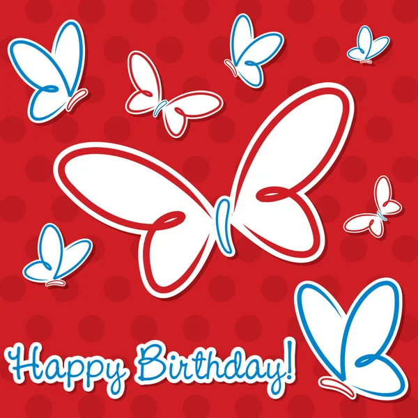 Открытки на день рождения бабочки в векторном формате . — стоковый вектор