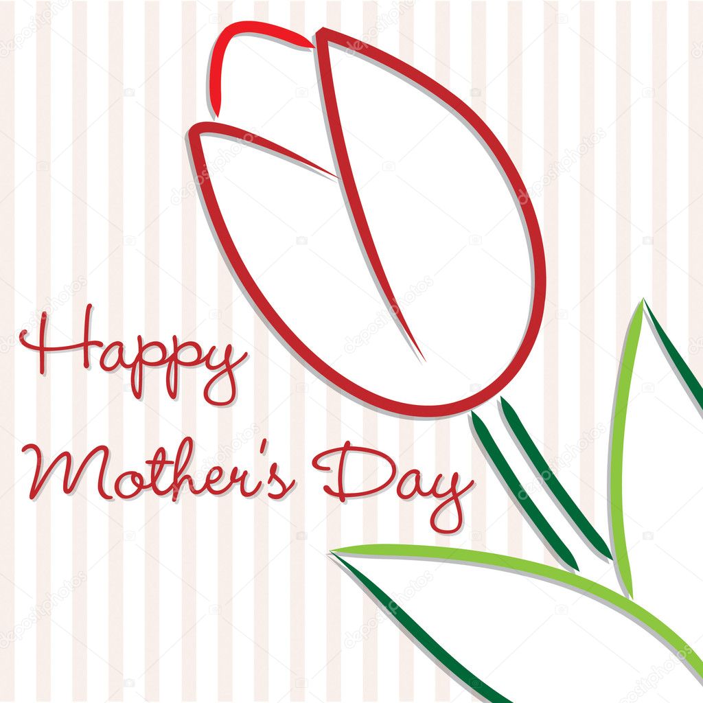 Happy Mother's Day tulip card in vector format.