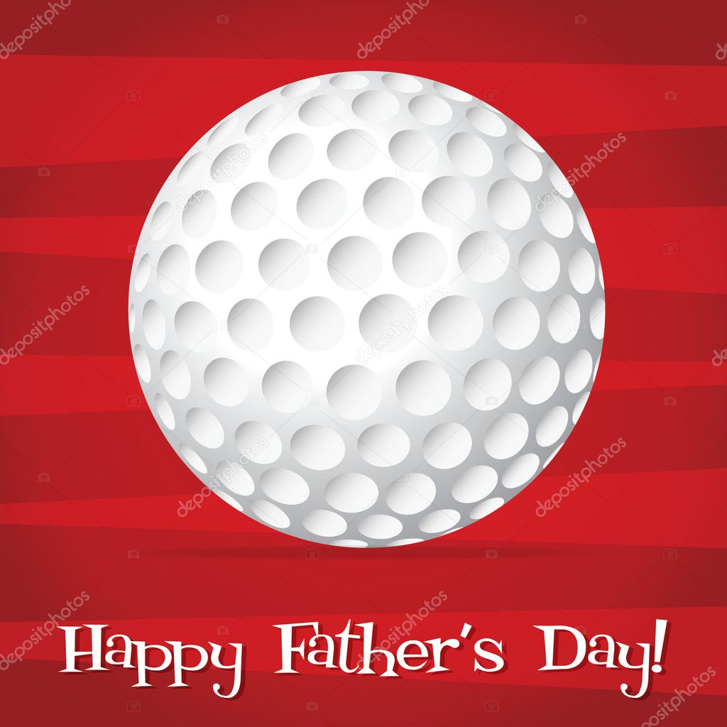 Bright golf ball Happy Father's Day card in vector format.