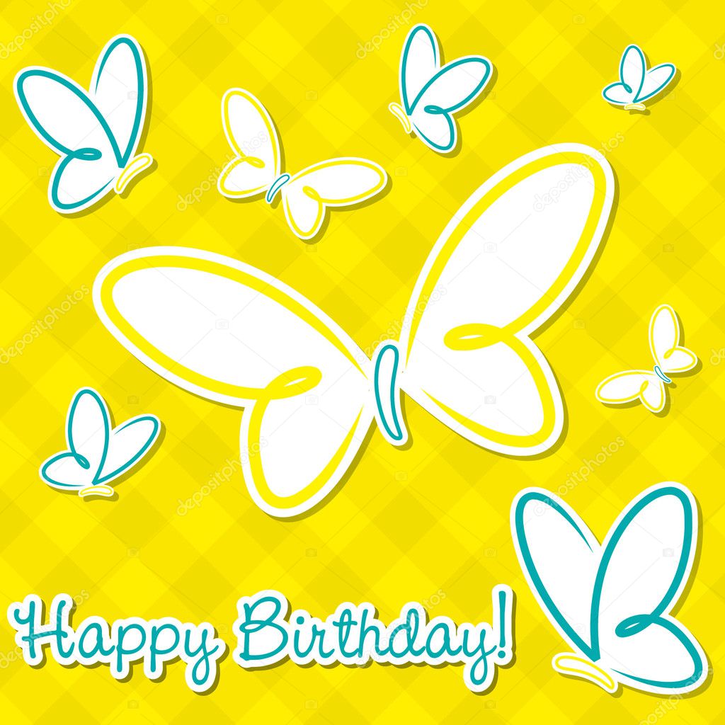 Butterfly birthday card in vector format. Stock Vector by ©piccola 10298983