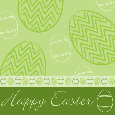 Yeşil 'mutlu Paskalya' elle çizilmiş yumurta kartı Vektör formatında.