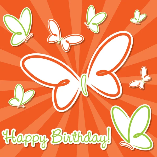 Carte d'anniversaire papillon au format vectoriel . — Image vectorielle