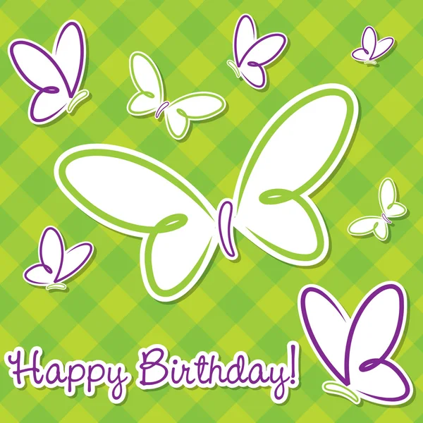 Pillangó születésnapi kártyát vektoros formátumban. — Stock Vector