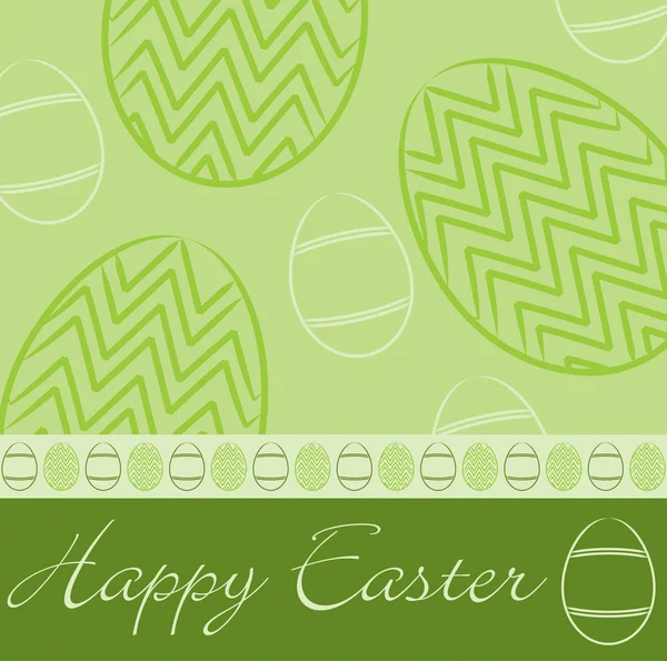 Green 'Happy Easter' cartão de ovo desenhado à mão em formato vetorial . — Vetor de Stock