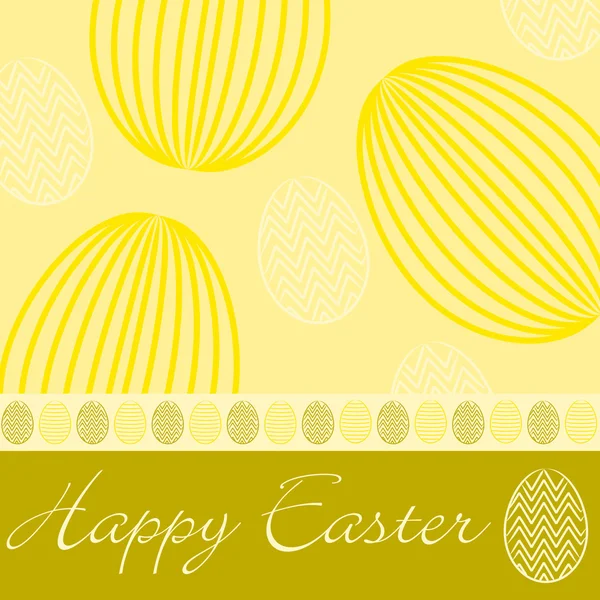 Yellow 'Happy Easter' hand drawn egg card in vector format. — Stock Vector