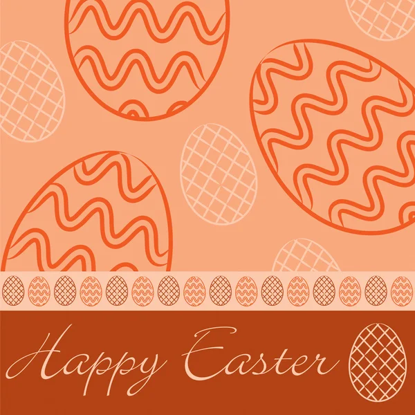 Tarjeta de huevo dibujada a mano Orange 'Happy Easter' en formato vectorial . — Vector de stock
