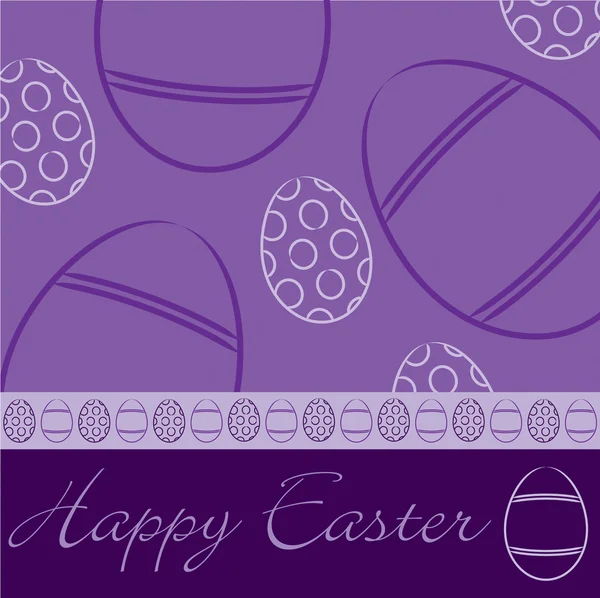 Tarjeta de huevo dibujada a mano Violeta 'Feliz Pascua' en formato vectorial . — Vector de stock