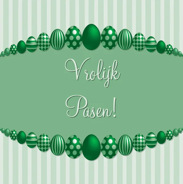 Green Dutch 'Happy Easter!' card in vector format. — Stock Vector