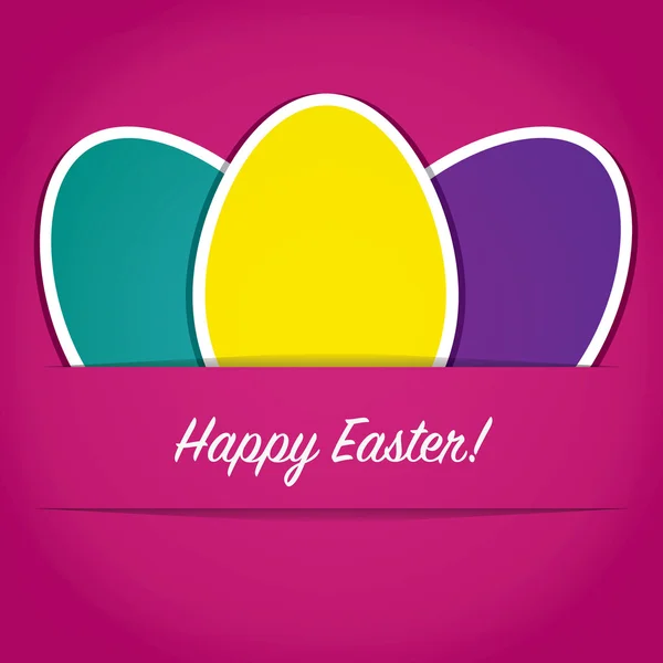 Bright paper cut out Happy Easter card in vector format. — Stock Vector