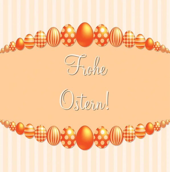 Orange German 'Happy Easter!' card in vector format. — Stock Vector