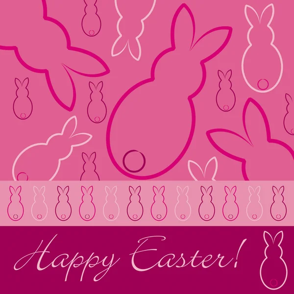 "复活节快乐"手绘兔子卡在矢量格式. — 图库矢量图片