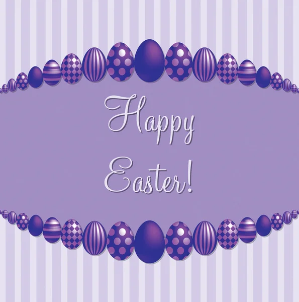 Purple 'Happy Easter!' card in vector format. — Stock Vector