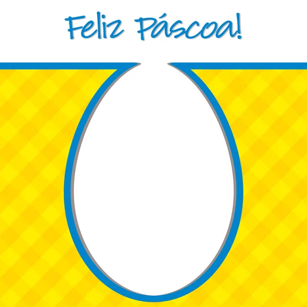 Portugués "Feliz Pascua" brillante tarjeta de huevo en formato vectorial . — Vector de stock