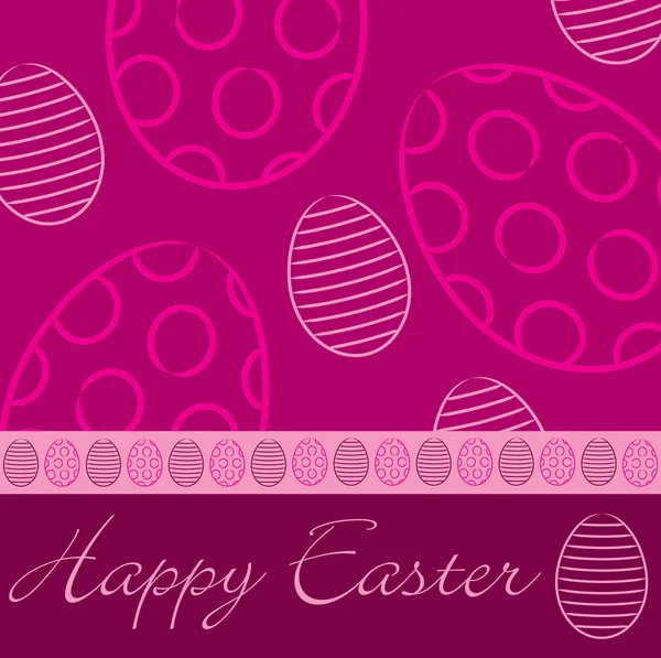 Tarjeta de huevo dibujada a mano fucsia 'Happy Easter' en formato vectorial . — Vector de stock