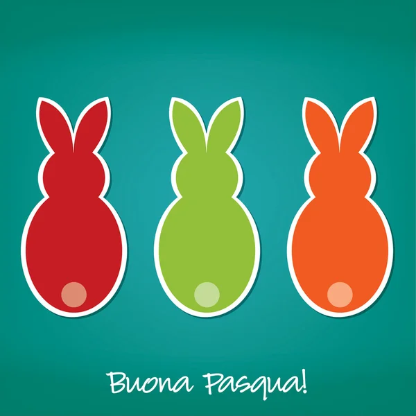 Olasz húsvéti nyuszi kártya vektoros formátumban. — Stock Vector
