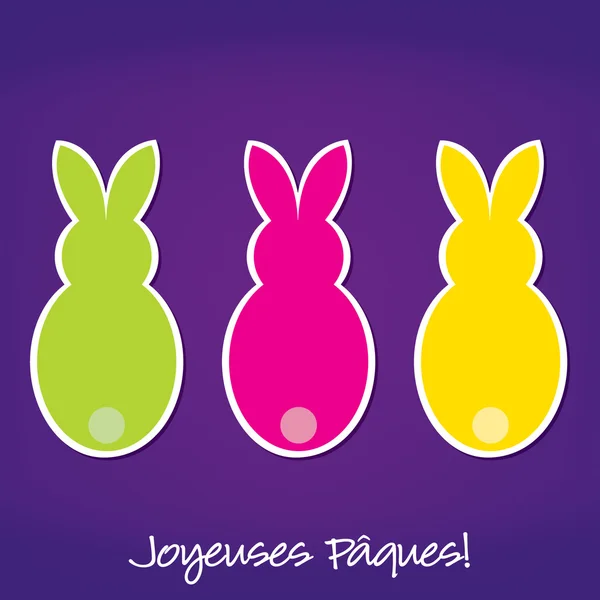 法国复活节兔子卡矢量格式. — 图库矢量图片